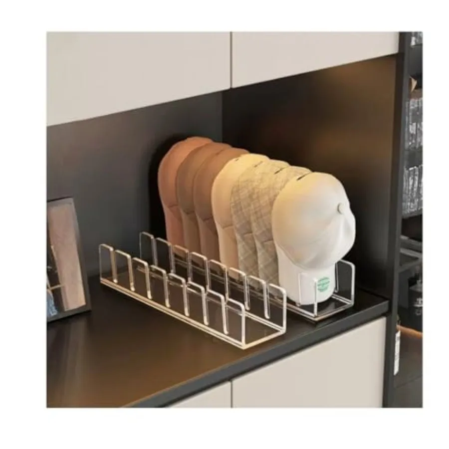 

Acrylic Baseball Cap Organizer Rack 2-Pack - Holds 14 Hats, No Install Space Saving Display Stand for Closet, Bedroom, Entryway