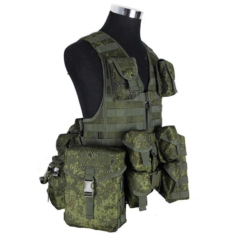 6sh117 Chaleco táctico MOLLE con funda MP443 y cargadores