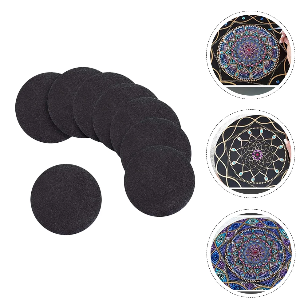 絵画と執筆のための曼荼羅ステンシル、丸い絵の段ボール、子供用ツール、8個