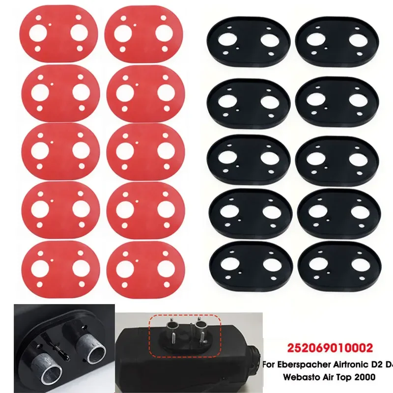 Juego de juntas de sellado de alfombrilla de goma con Base negra/roja, Compatible con reemplazo de calentador de estacionamiento diésel de aire Webasto, 10 Uds.