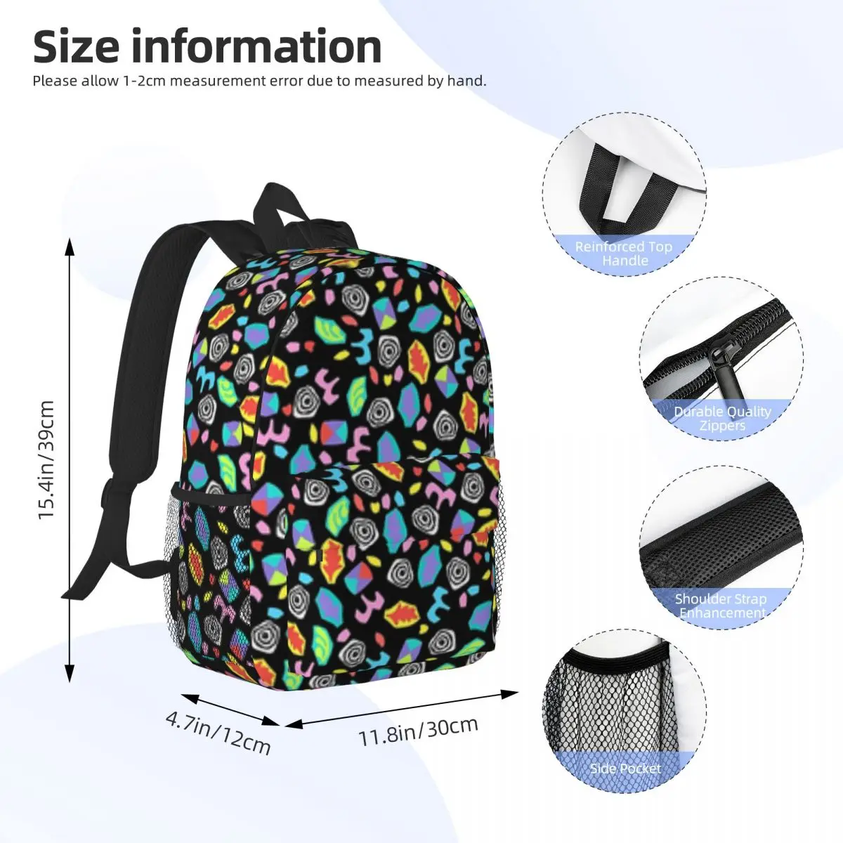 Backpack Printed Lightweight Casual Children's Schoolbag Youth Backpack Anime Cartoon Schoolbag 15inch