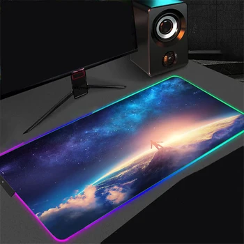 RGB Mouse Pad Space Gaming Mouse Pad Universal Gamer PC Mousepad Starry Sky Led Backlight Carpet LED Keyboard Desk Mats Backlight