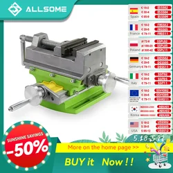 Allsome Tornillo de banco para taladro de presión deslizante transversal Tornillo de banco Ejes X-Y Direcciones dobles para trabajar metales