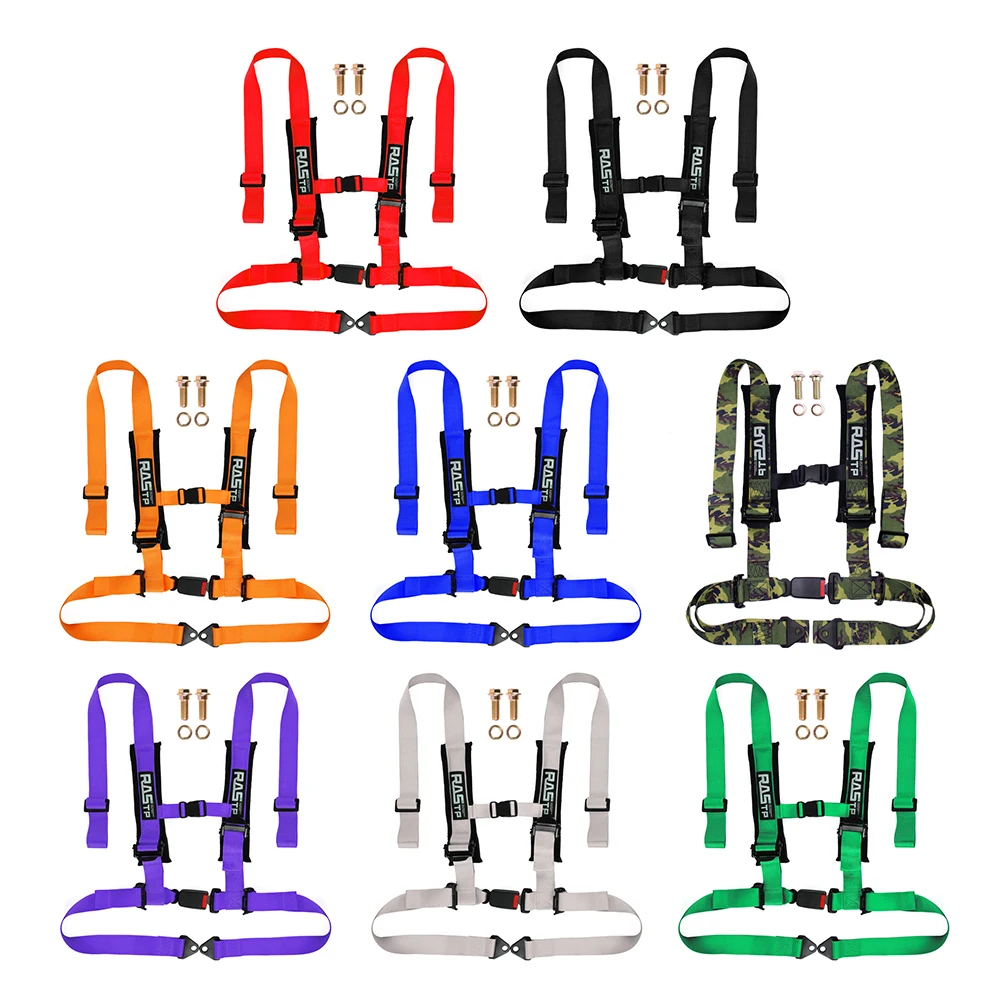 MUGE-Racing Drift Harness Seat Belt 4 Point Safety Belt Universal Four-point Fixing Mounting Seat Belt Auto Car Buckle Bag035