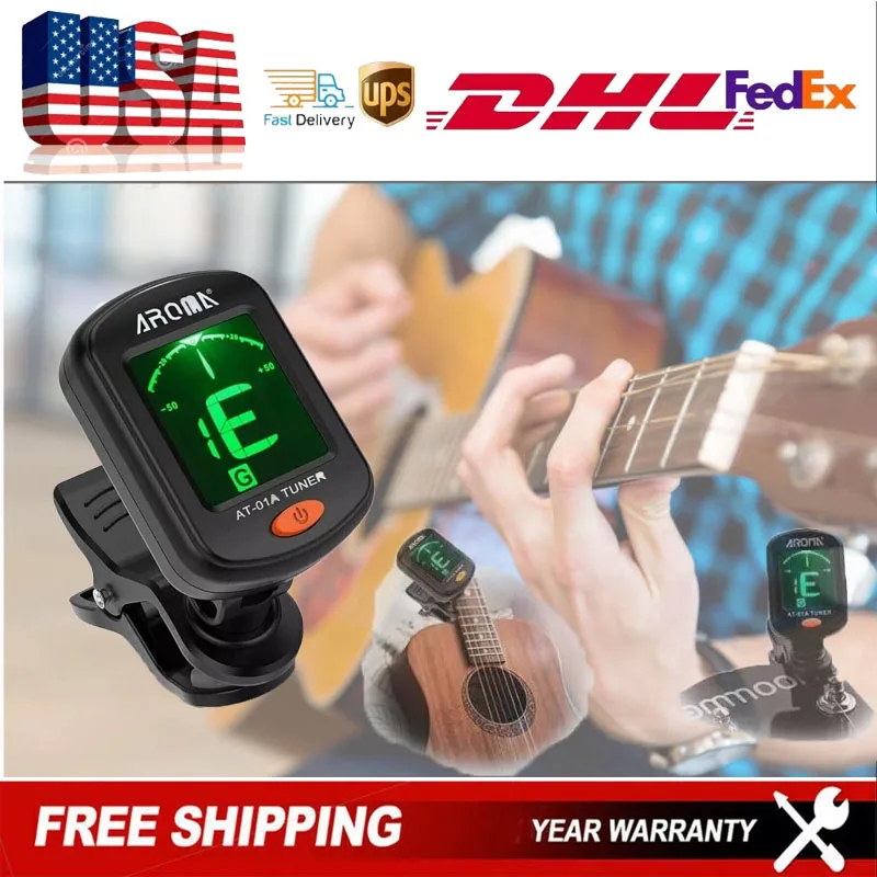 Multifunctional Lcd Clip On Chromatic Folk Guitar Tuner Violin Folk Music Erhu Twelve Tone Equal Temperament Tuner