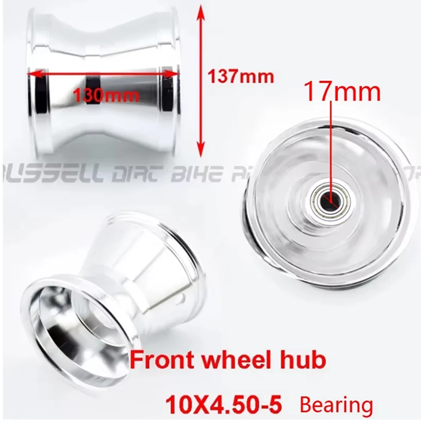 X10 Vorderrad Alu Felge 10*4,50-5 10x4,50-5 Mit 17mm Lager Schwarz/Silber Go Karting Ersatzteile Zubehör