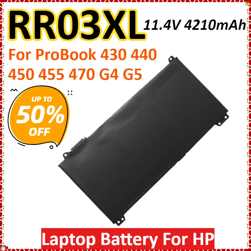 

RR03XL 11,4 В 4210 мАч 48 Втч Аккумулятор для ноутбука HP ProBook 430 440 450 455 470 G4 G5 серии 851610-850 851477-541
