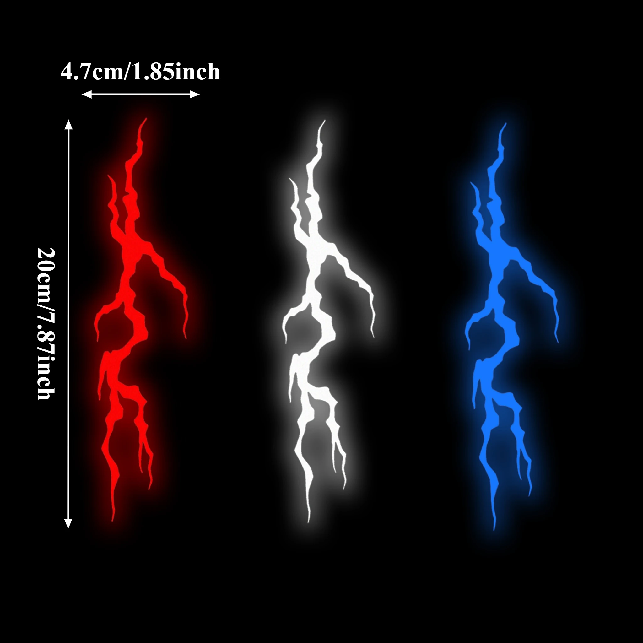 Reflective Lightning Sticker 1PC Waterproof Safety Vinyl Decal for Motorcycle Helmet Fuel Tank Scooter Bike Auto Riding Decor