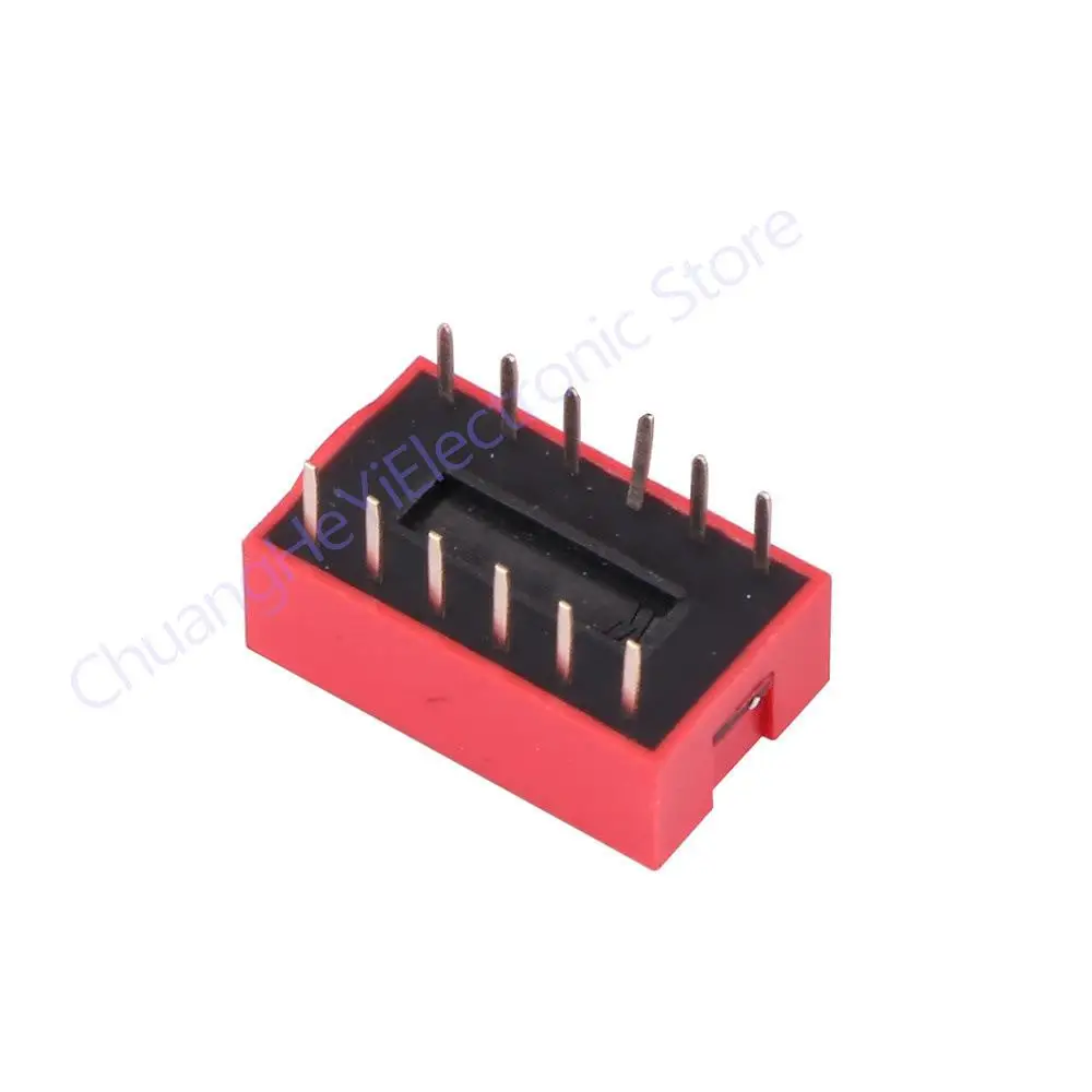 Slide Type Switch 2.54mm 6-Bit 6 Position Way DIP Red Pitch