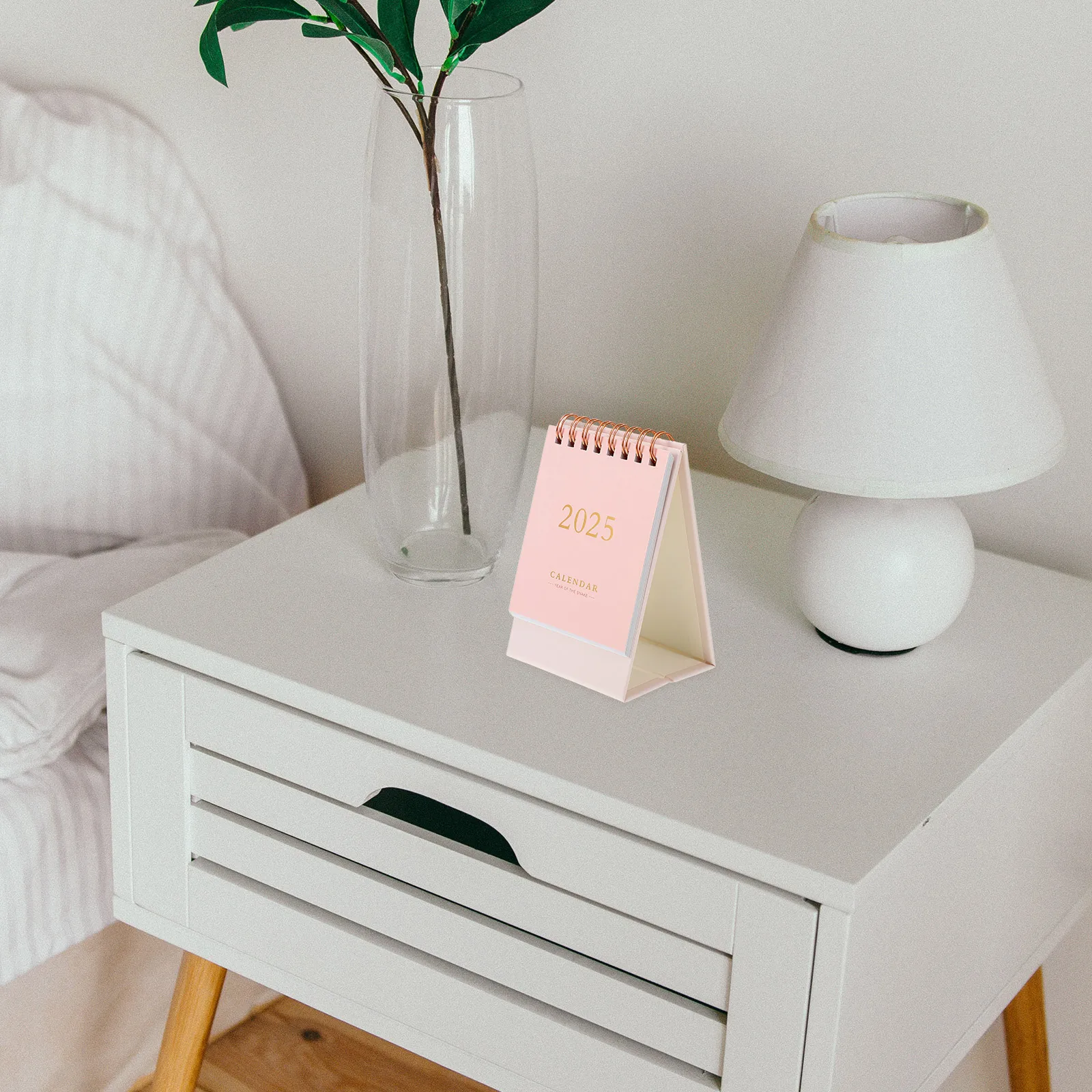 

2025pcs Mini Desk Calendar 2024 2025 Design Pink Creative Office Supplies Small Monthly Table Calendars Decor Home