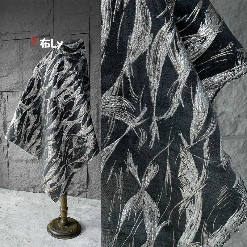 Wave-shaped 3D Embossed Jacquard Fabric for Designer Creative Clothing Pants Coat Handmade DIY Sewing Material