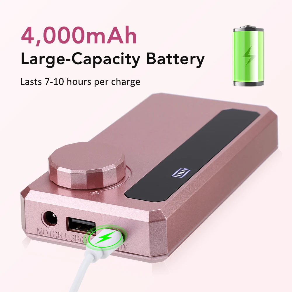 Portable 45000RPM Electric Nail Drills Machine Pro 4000mAh battery life Rechargeable Nail Polishing File Manicure Tool