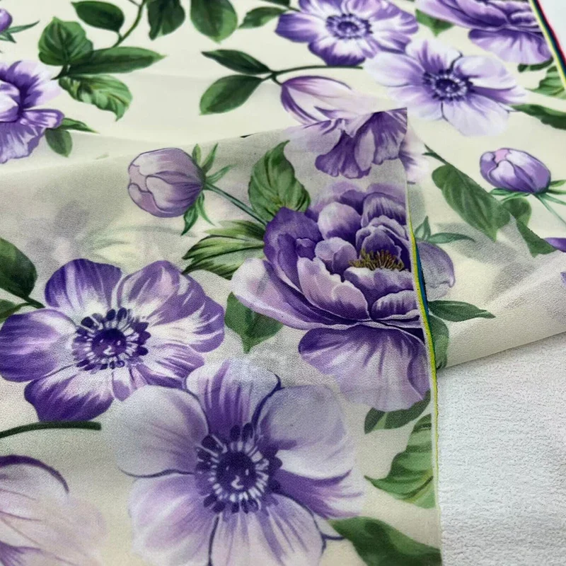 Chiffon Printed Fabric for Fashion Clothing for Crepe De Chine Fabric Cloth Diy Apparel Sewing Fabric Polyester Material