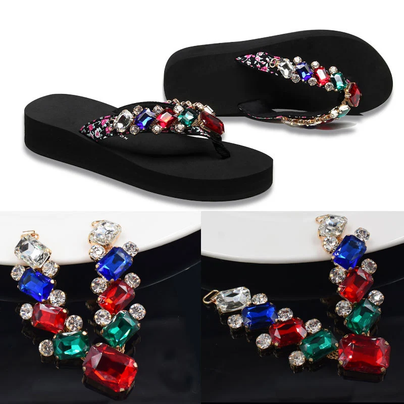 LkeRan New 1 Pair Fashion Crystal Sandal Chain bikini Connectors clothing decoration buckle DIY Hand sewing Beach Foot Jewelry
