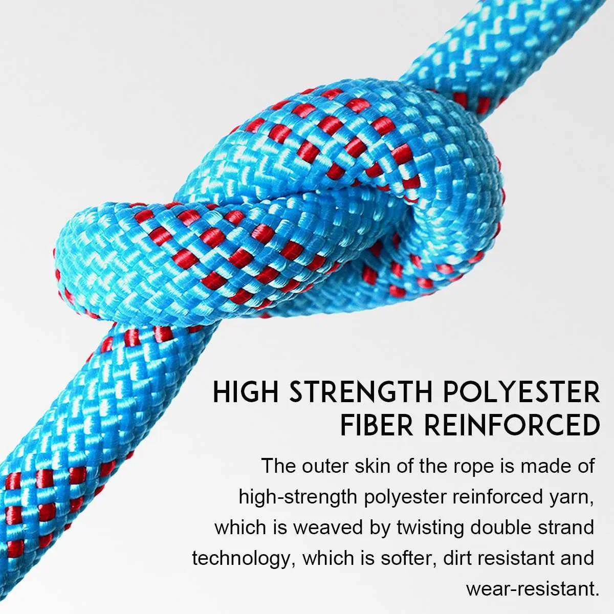 10/20M 12mm Professional Rock Climbing Cord Outdoor Hiking Rope High Strength Safety Sling Cord Rappelling Rope Equipment Tool