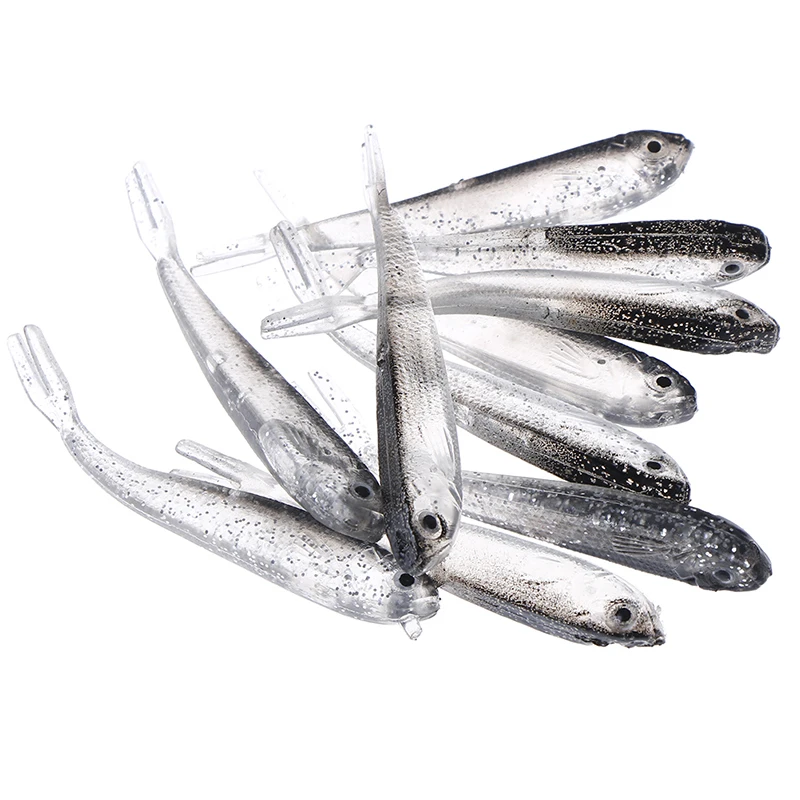 10Pcs 80Mm Soft Fishing Lure Tiddler Swimbait Artificial Bait Tackle Minnow