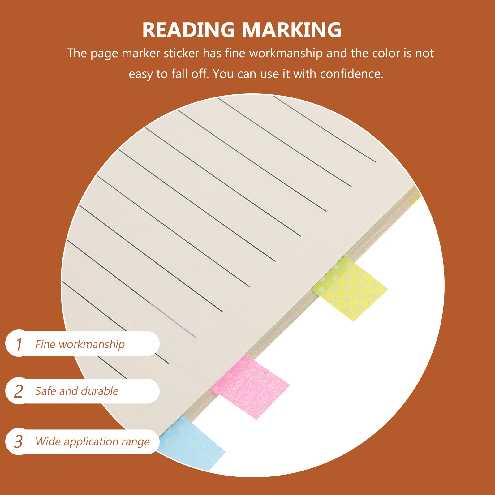 

Index Label Bookmark Sticky Tabs Page Highlighter Markers Colorful PET Material Lightweight Self Adhesive Book Tabs Reading