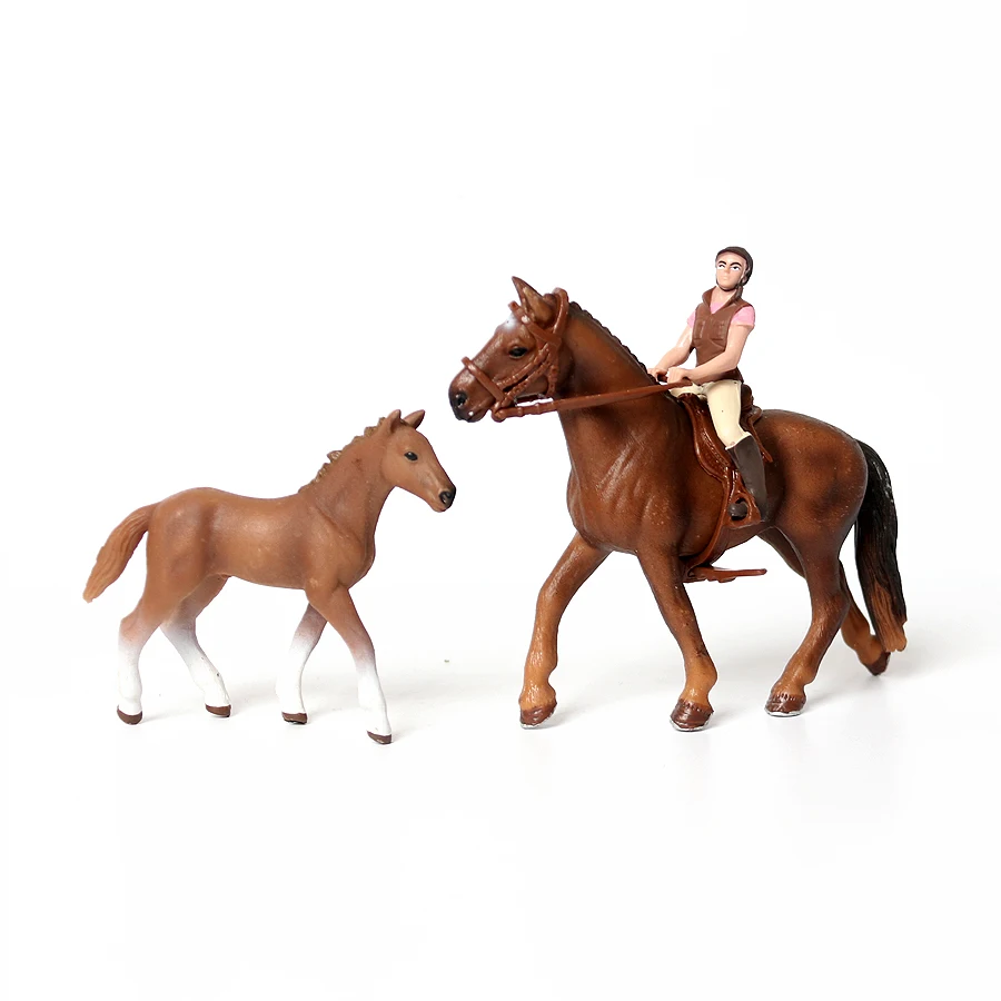 واقعية كوارت هانوفيري العربية الأندلسية الحصان متسابق و Foal مزرعة نموذج أرقام الحيوانات مجموعة التعليم لعبة طفل هدية