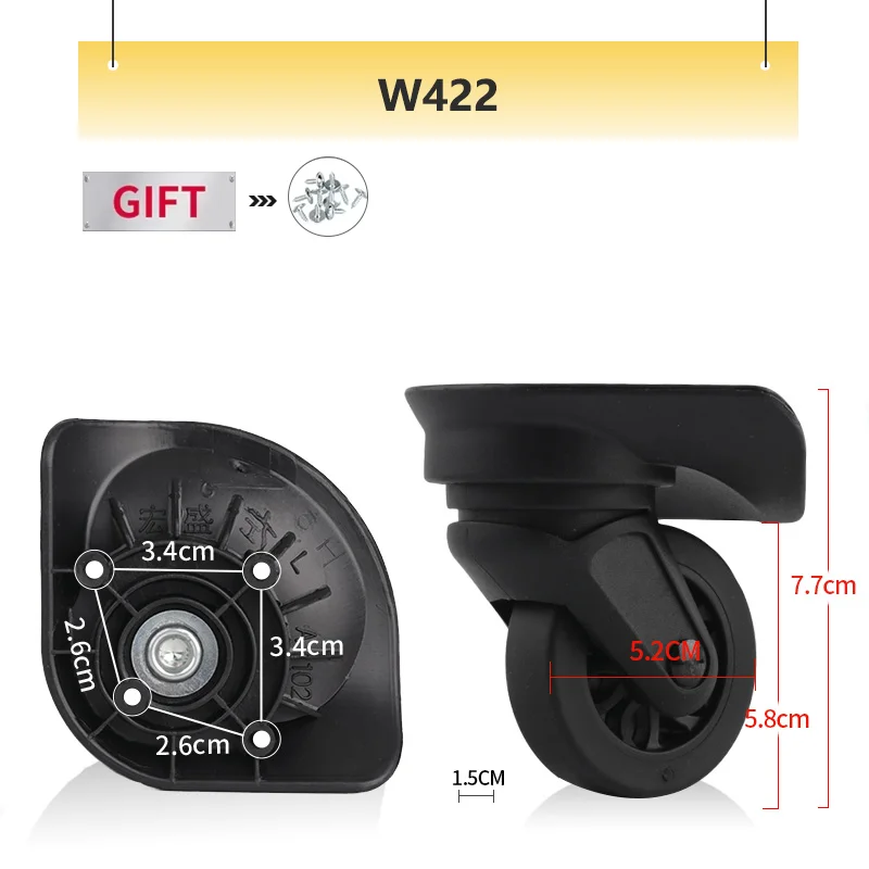 Koper Katrol Kotak Kain Perbaikan Troli Roda Universal W422 Kotak Troli Roda Diam Roda Pemeliharaan Rol