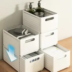 Cabinets Storage Box Cabinet retractable storage box  Multifunctional Drawer Style Storage Bins for Cabinets Countertop Drawer