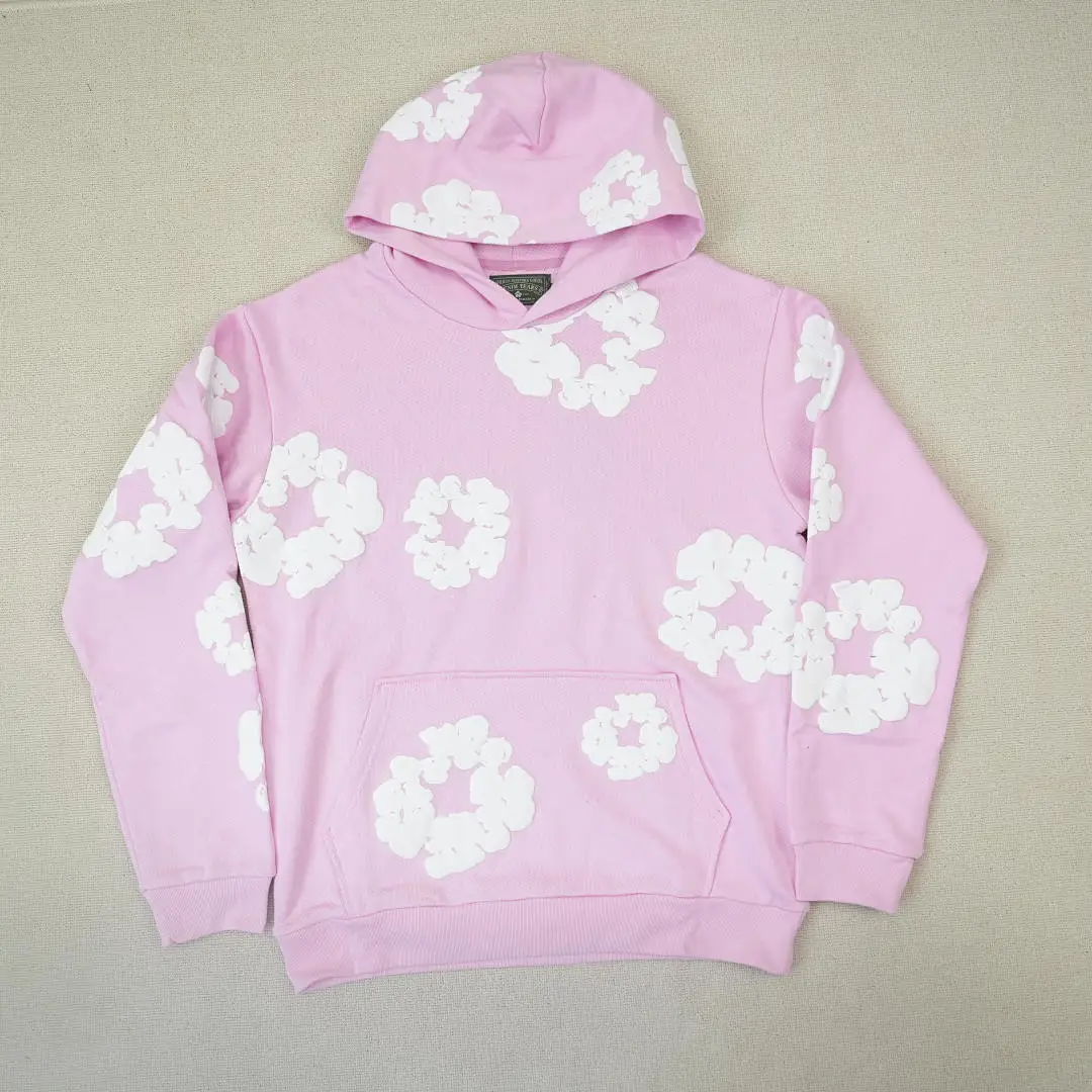 

Tagkita Cotton Polyester Hoodie Puffer Logo Hooded Sweatirt Casual Warm Long Sve ex Jaet Wood Cotton Flower Pattern