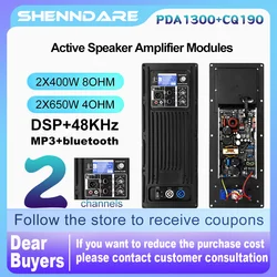 ShennDare PDA1300+CQ190 Professional DSP Speaker Power Amplifier Module 2x400W 8OHM DJ Subwoofer Board 4x650w 4OHM Bluetooth