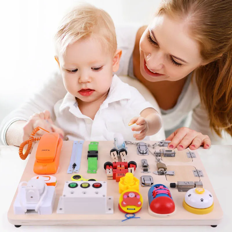 

Montessori Baby Multifunctional 21-in-1 Busy Board Children's Early Busyboard Education Puzzle Unlocking Teaching Toy Sensory