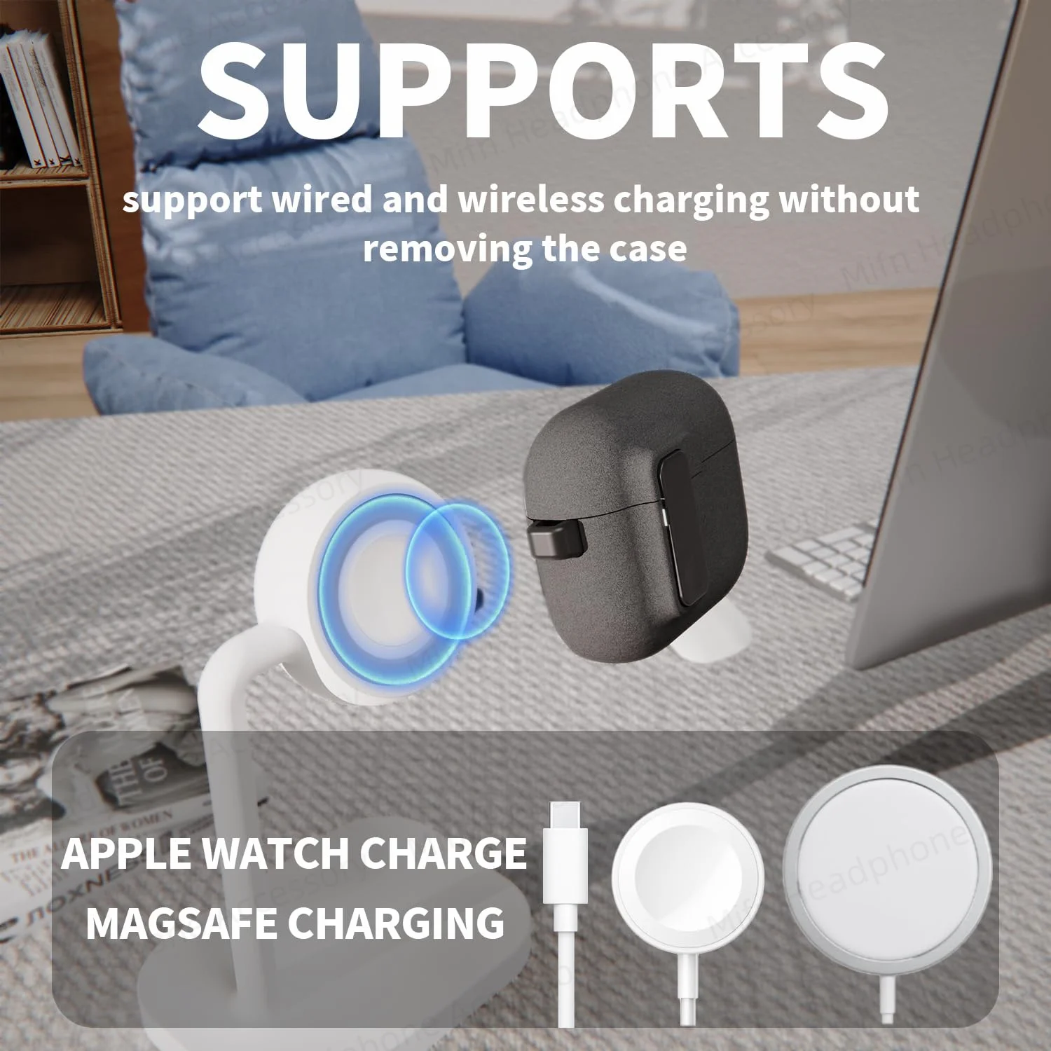 2024 Nuevo protector duro para AirPods 4 con cerradura de tapa magnética Funda híbrida Cubierta de protección de lujo para Apple AirPods 4 (USB C)