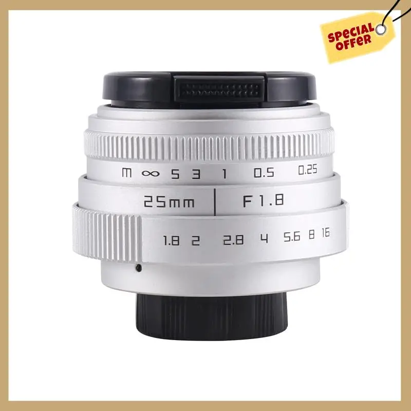 Lente de TV/cámara CCTV de 25MM F1.8 Aps-C para cámara de montaje C de 16Mm lente principal de enfoque Manual-WMAN