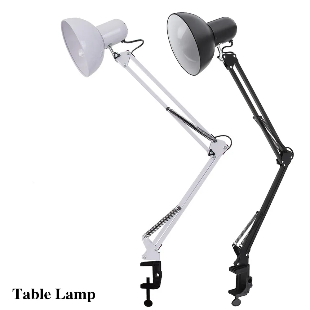 Pop Home Desk Lamp Flexible Swing Arm E27 Desk Light Bracket With Rotatable Table Lamp Head And Clamp Mount Support For Office S