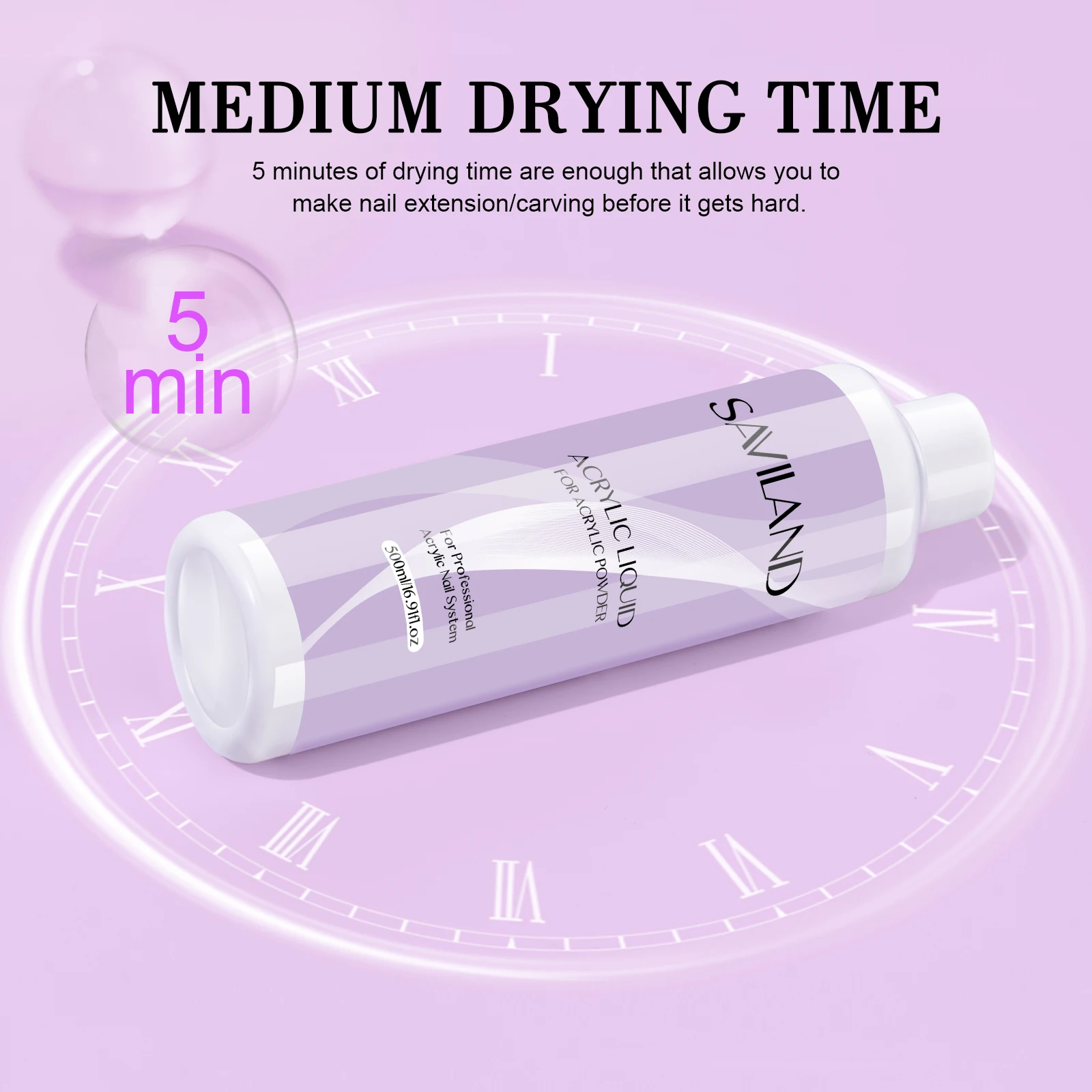 Saviland Monomer Acrylic Nail Liquid 180/500ml Large Capacity Professional Acrylic Nail Liquid For DIY Crystal Liquid Nail Art