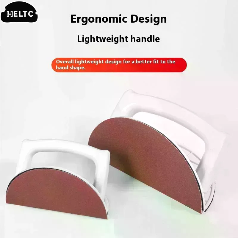 1 Set Plastic Corner Sander Ergonomic Handheld Tool For Woodworking DIY Projects Self Adhesive Half Circle Sanding Pad Holder