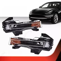 For 2017-2023 Tesla Model 3/Model Y Front Fog Light LED Front Bumper Lamp Anti-Fog Light Driving Lamp Turn Fog Lamp Assembly