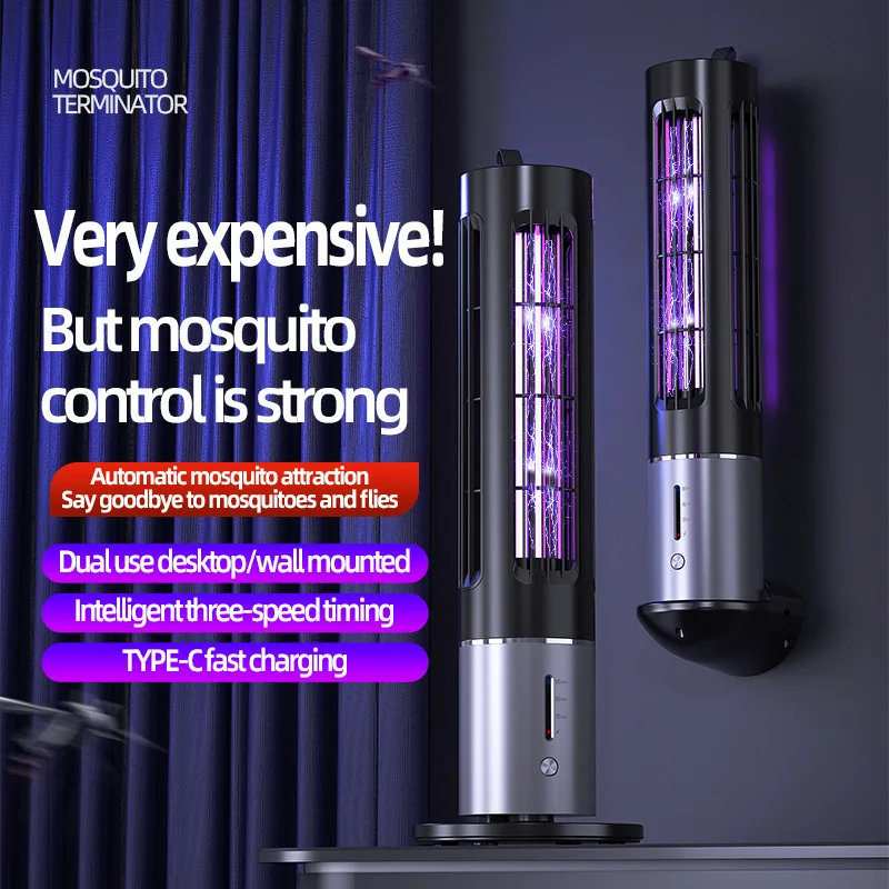 High-end Silent Wallhanging Electric Mosquito Lamp Type-c Rechargeable Portable Outdoor Insect Killer Hotel Mosquito Trap JJ2506