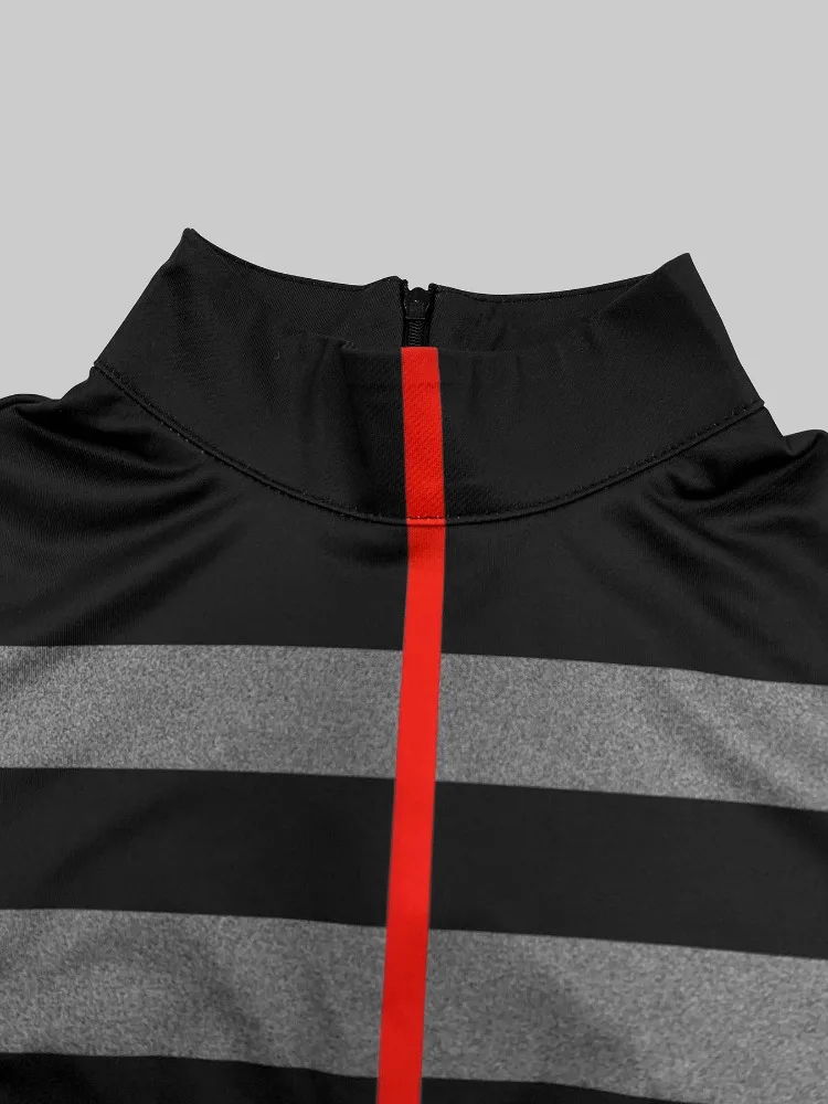 Freeacy Women\'s Striped Shirt Spring Fashion Tops High Neck Long Sleeves Pullovers Polyester Thin Loose Fit T-shirt for Laides
