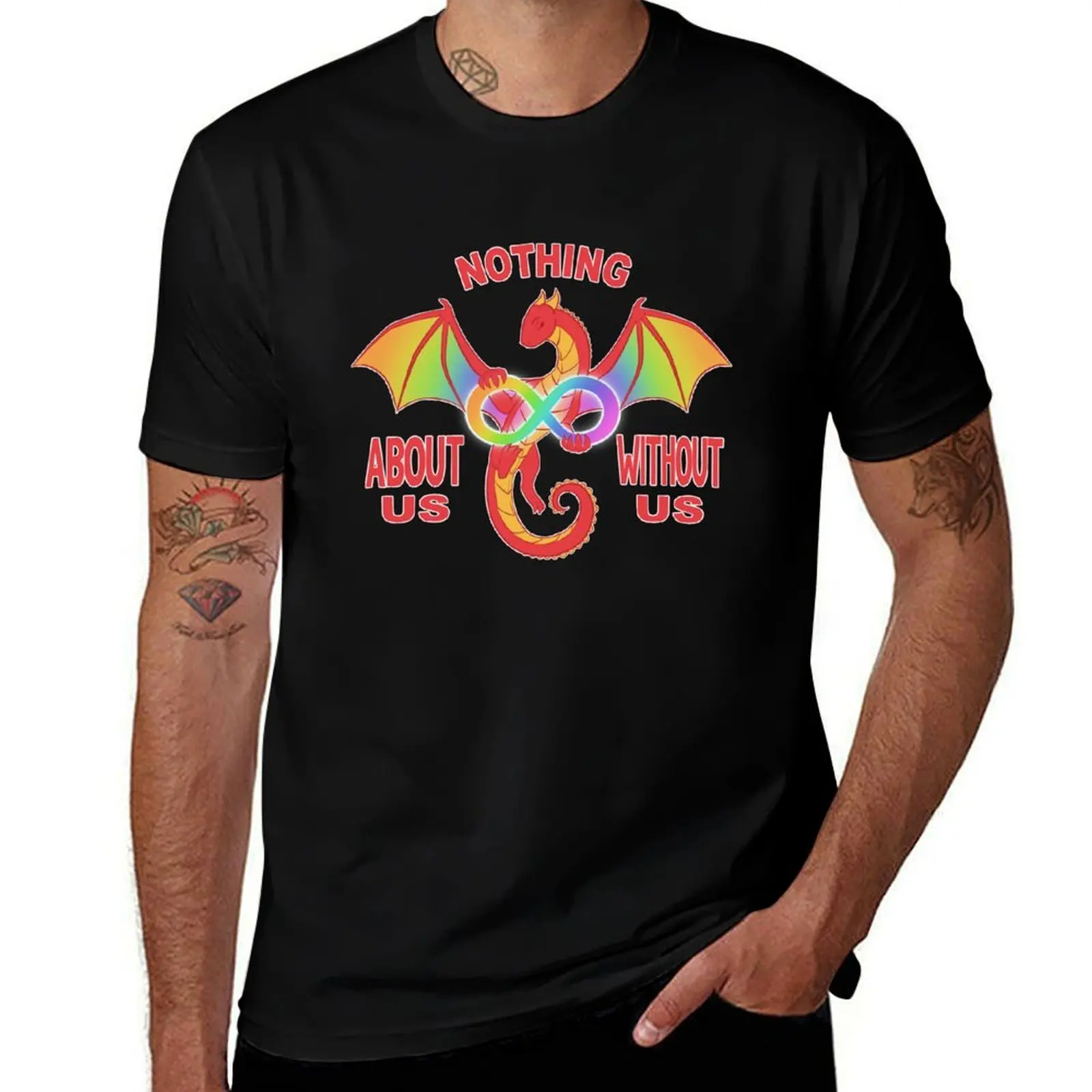 

Autistic Dragon - Nothing About Us Without Us T-Shirt man graphic t shirt g man t shirts for men T-Shirt