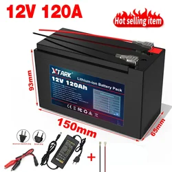 12V 120Ah Rechargeable Battery With BMS for solar energy, Fish Finder, Scooter, Light, Kids Car, with Charger lithium battery