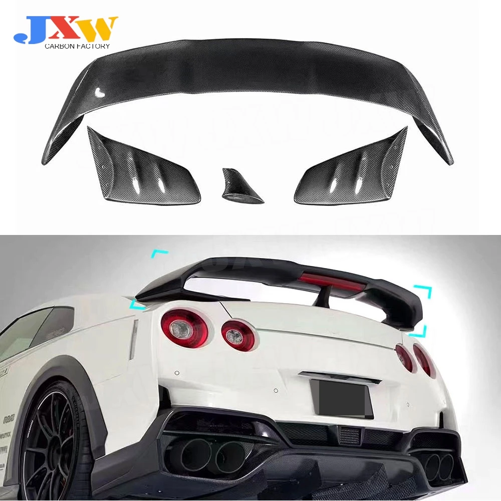 

Carbon Fiber Car Rear Boot Spoiler Trunk Trim Wings for Nissan GTR R35 2008-2018 V Style Car Styling FRP Body Kits Accessories