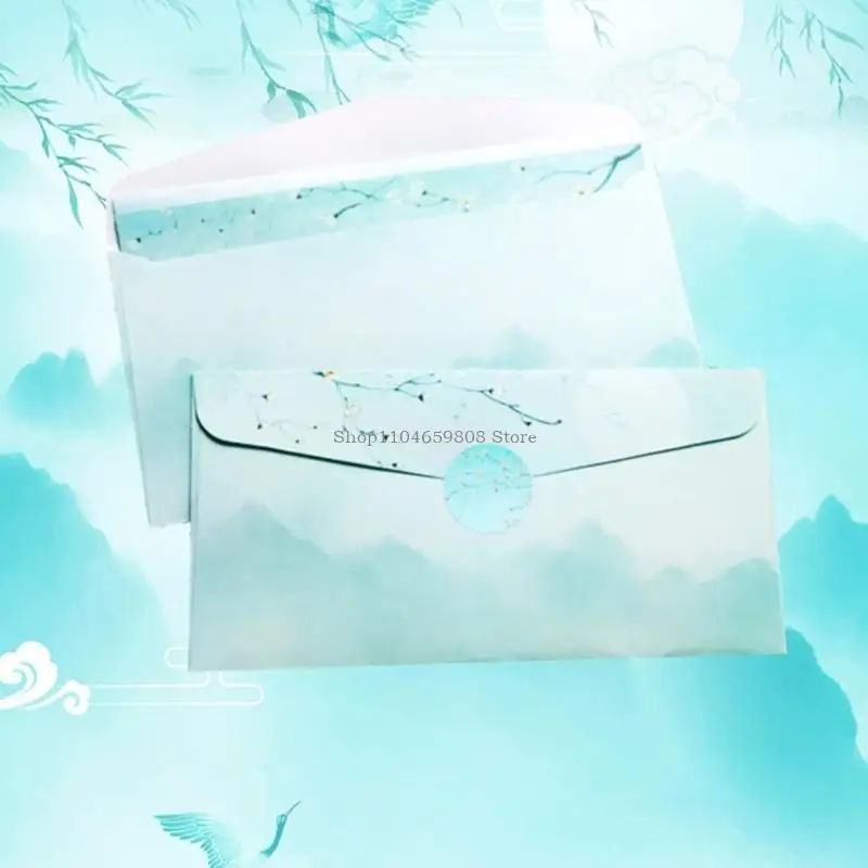 Набор бумаги для писем и конвертов в китайском стиле, 8 писчих бумаг и 4 конверта