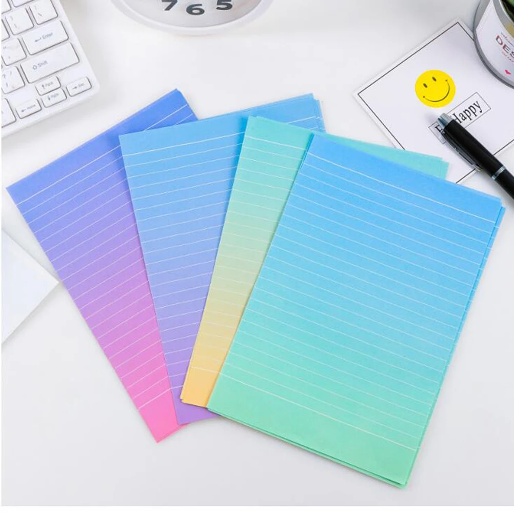 

8 Sets Creative Fresh Color Gradient Envelopes Letter Paper Lovely Writing Stationery Envelope Set (4 Letter Paper 2 Envelopes/S