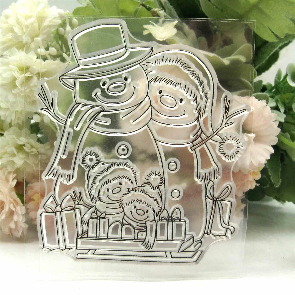 The Snowman Family Transparent Clear Pattern Stamps for DIY Scrapbooking, Card Making, Kids Christmas Fun Decoration Supplies