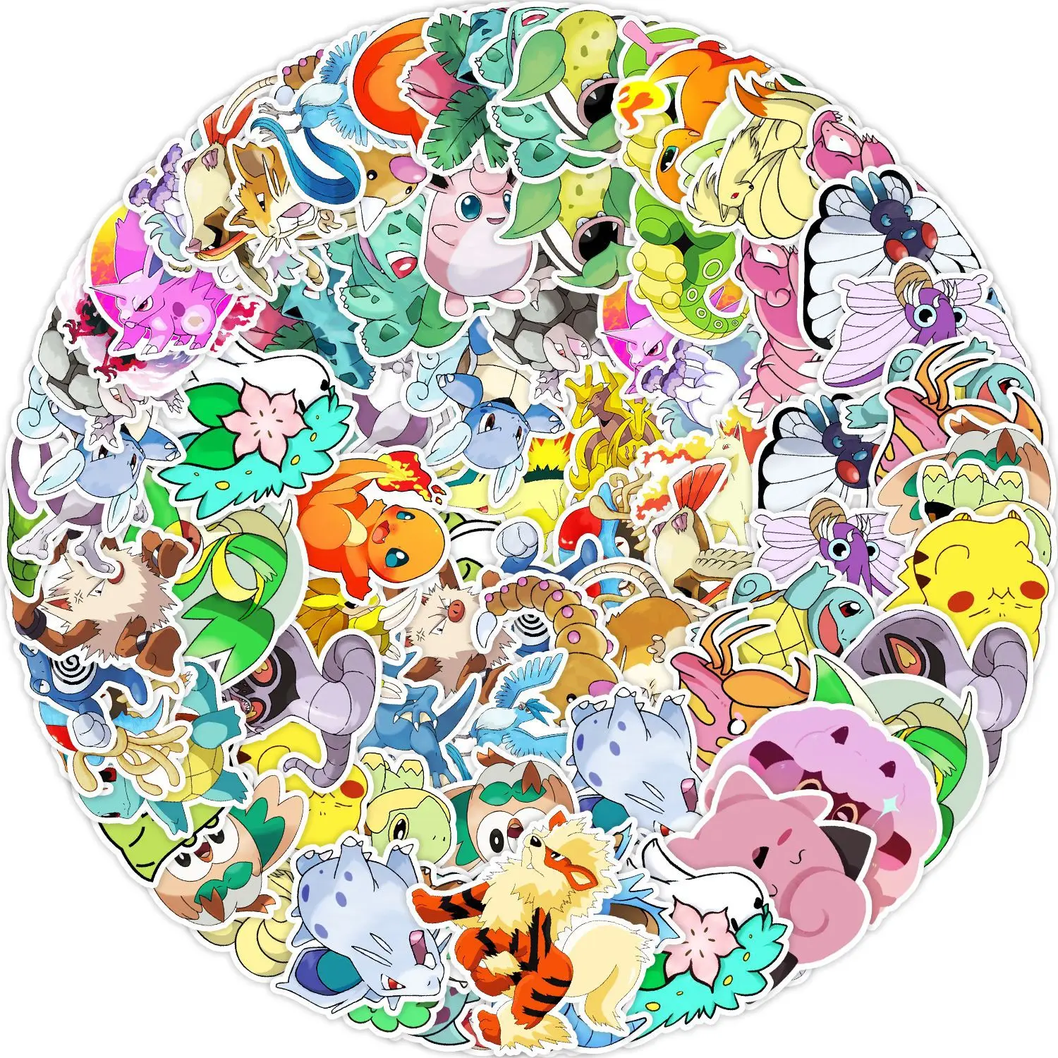 50pcs Japanese Manga Pokémon Pikachu Graffiti Mobile Phone Laptop Refrigerator Decoration Waterproof Sticker