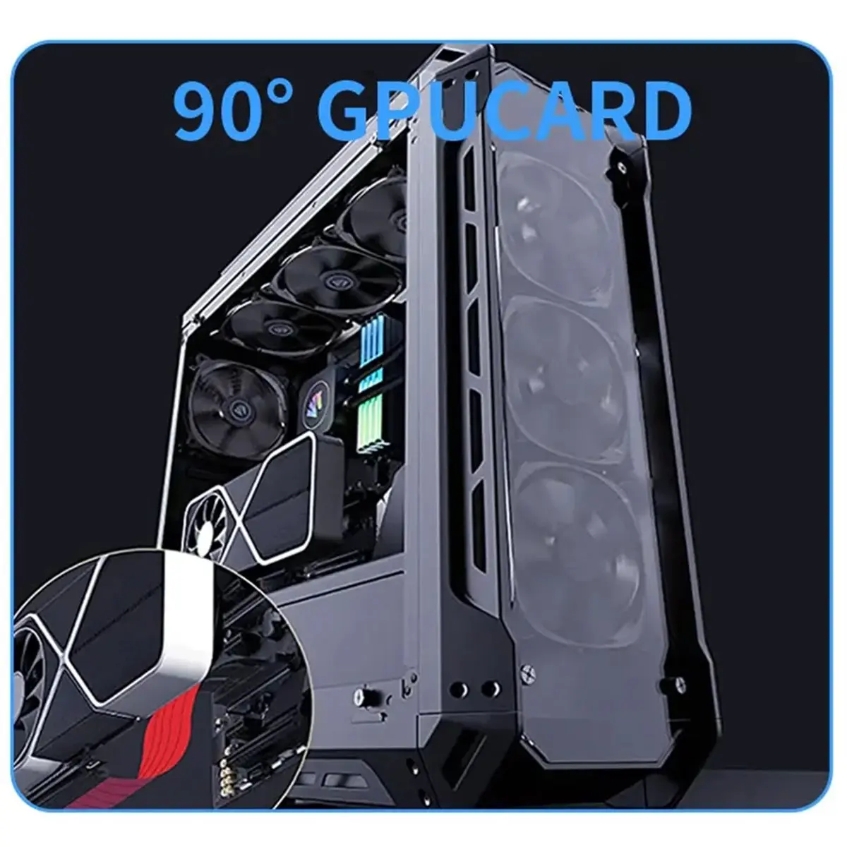 PCI-E 3.0 16X Riser Video Graphics Card Shielded Flexible 90° Mounting GPU Lossless Mount Extension Cable 15cm