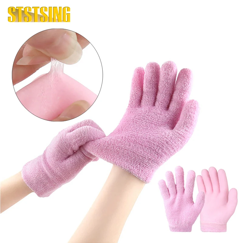 1 Pair Gel Spa Gloves Moisturizing Whitening Exfoliating Ageless Beauty Hand Mask Hands Skin Care High Quality Silicone Glove