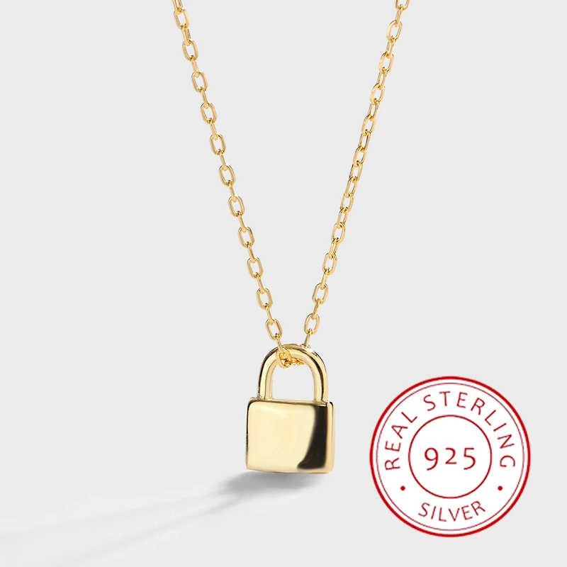 Creative and Authentic S925 Silver 14K Gold Lock Necklace, Unique and Exquisite Clavicle Chain, Niche and Versatile