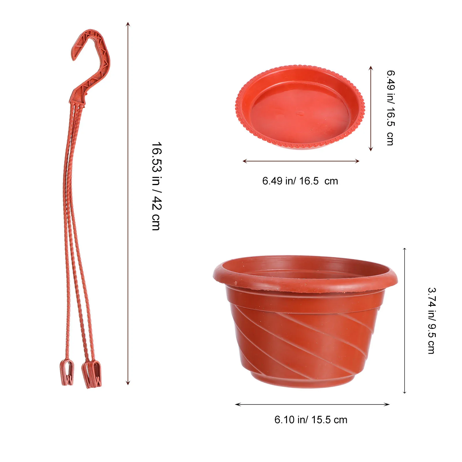 

10 set Plastic Pothos Flower Pots 10 Sets Thick Hanging Garden Planters For Balcony Office Decor Garden Accessories Red