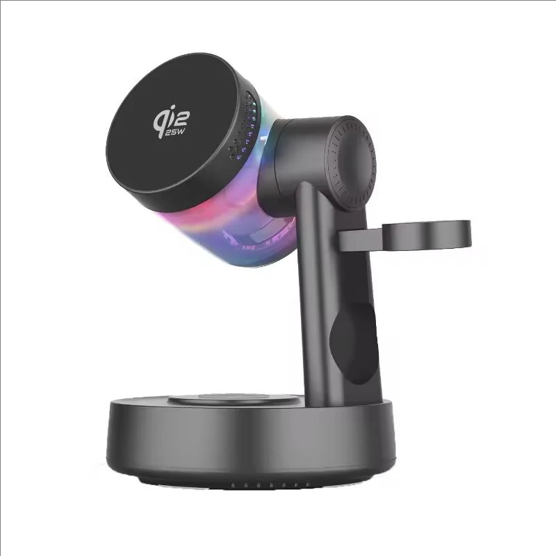 

Беспроводное зарядное устройство Qi2.2 с Bluetooth-колонкой, магнитное, 3-в-1, для iPhone 17, 16, 15 Pro Max, для Apple Watch 1-10, AirPods