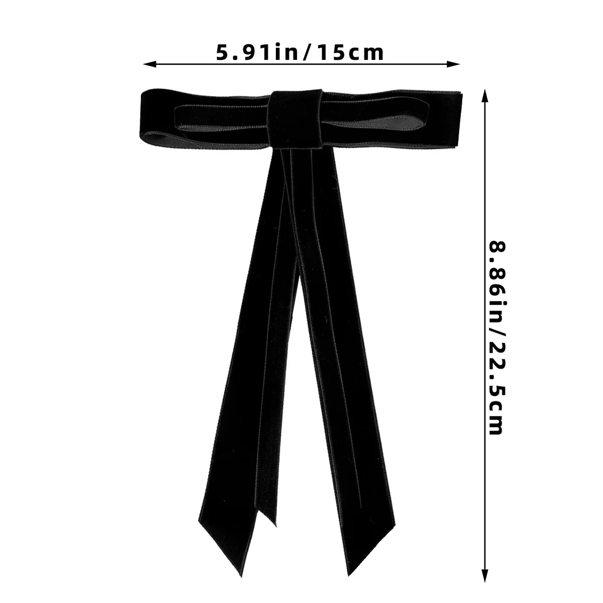 24pcs Long Velvet Ribbon Bow Hair Clips with Tassels Side Clips for Women And Girls Hair Accessories Bulk Pack Headwear