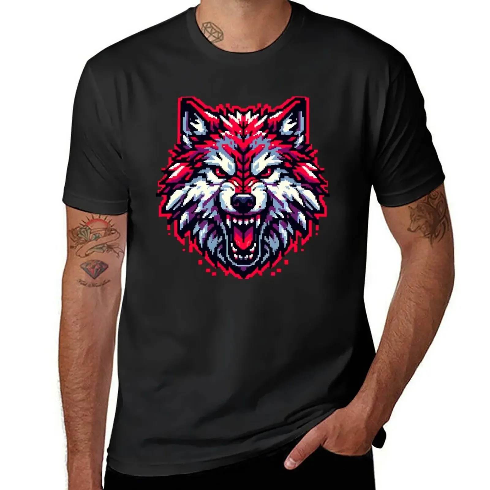 

Growling Wolf Shirt T-Shirt graphic tee shirt quick-drying shirts graphic tee men