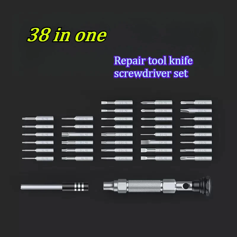 38-in-1 Alloy  Steel  Screwdriver  Kit  Cross Head Repair Tools for  Phone  Watch  Laptop & Clock  Daily  Maintenance